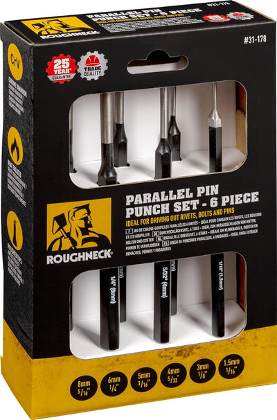 Roughneck parallel pin punch set 6 piece