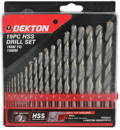 Dexton 19pc HSS Drill Set 1mm-10mm