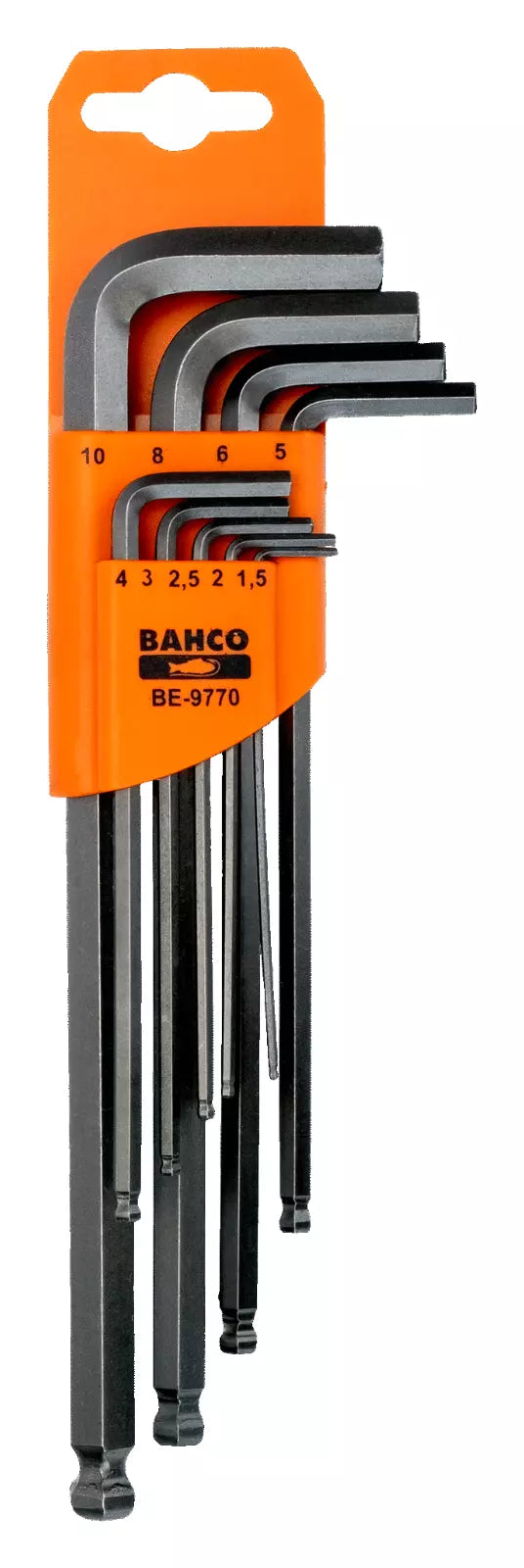 Bahco 9 Piece Long Ball End Hexagon Allen Key Set 1.5 - 10mm