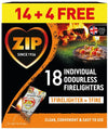 Zip individually wrapped, odourless Firelighters